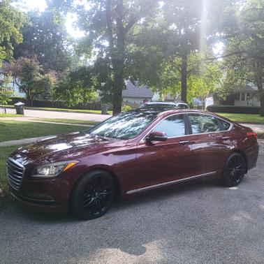 Red 2015 Hyundai Genesis 5