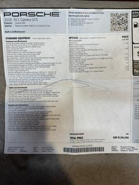 2016 Porsche 911 911 Carrera GTS