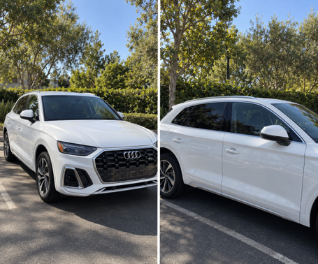 White 2022 Audi Q5 45 S line Premium Plus