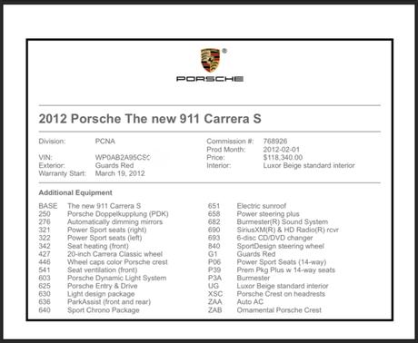 2012 Porsche 911 Carrera S