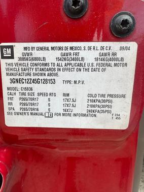 Red 2005 Chevrolet Avalanche 1500 Z66