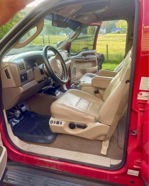 Red 2003 Ford F-350 Lariat Crew Cab Super Duty DRW