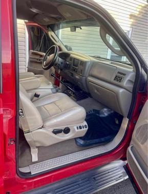 Red 2003 Ford F-350 Lariat Crew Cab Super Duty DRW