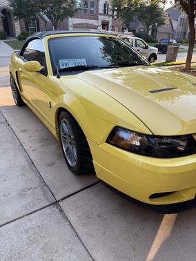 Yellow 2001 Ford Mustang SVT Cobra