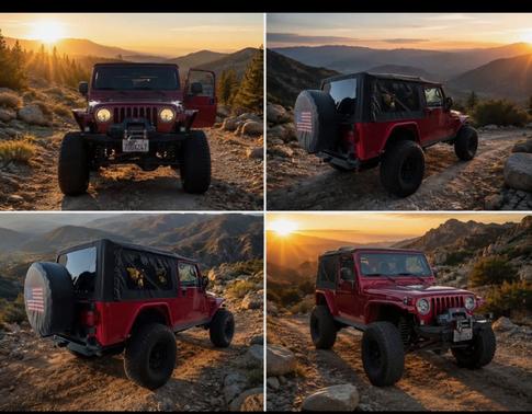 Red 2005 Jeep Wrangler Unlimited Rubicon