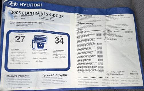 2005 Hyundai ELANTRA GLS