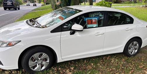 White 2015 Honda Civic LX
