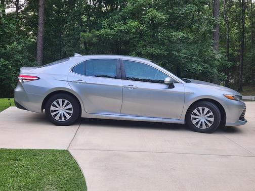 Silver 2020 Toyota Camry Hybrid LE