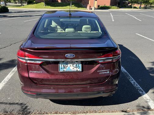 Red 2018 Ford Fusion Hybrid Titanium