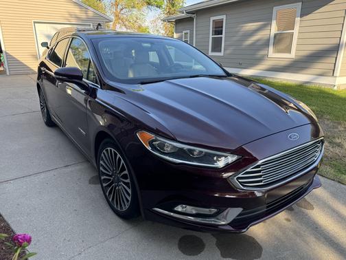 Red 2018 Ford Fusion Hybrid Titanium
