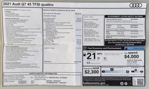 2021 Audi Q7 45 Premium Plus