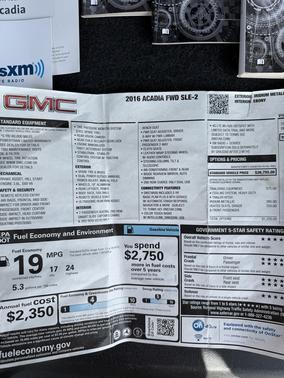 Gray 2016 GMC Acadia SLE-2