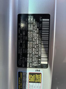 Silver 2014 Hyundai SANTA FE Limited