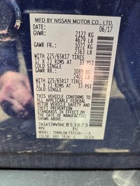 Blue 2017 Nissan Rogue SV