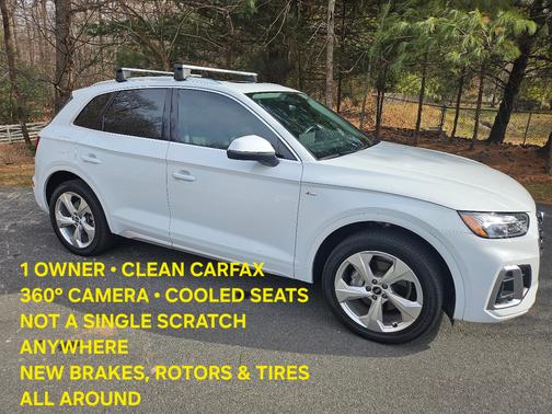 White 2022 Audi Q5 45 S line Premium Plus