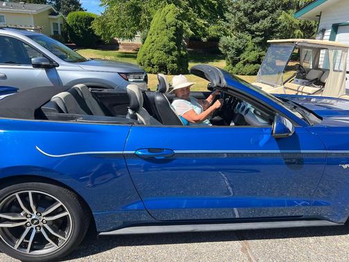 Blue 2017 Ford Mustang EcoBoost Premium