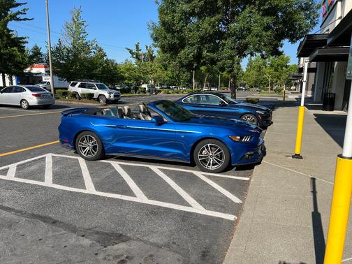 Blue 2017 Ford Mustang EcoBoost Premium