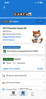 Blue 2019 Hyundai SONATA SE