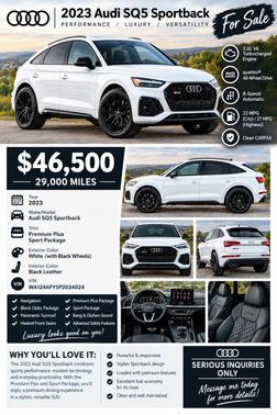 White 2023 Audi SQ5 Sportback 3.0T Premium Plus