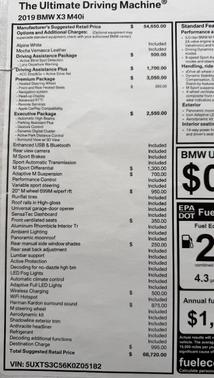 White 2019 BMW X3 M40i