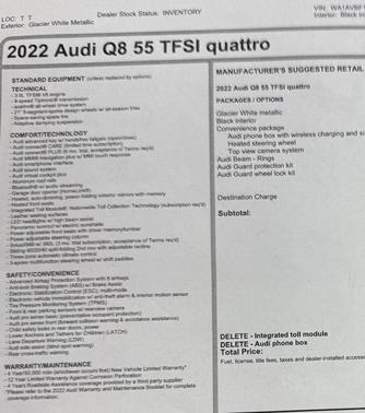 2022 Audi Q8 55 Premium