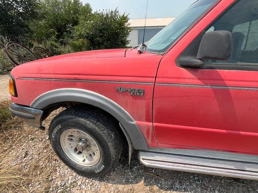 Red 1993 Ford Ranger XLT