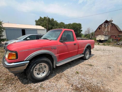 Red 1993 Ford Ranger XLT