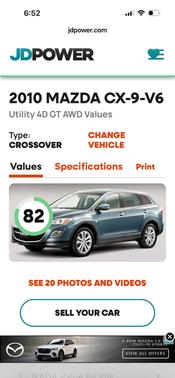 Blue 2010 Mazda CX-9 Grand Touring