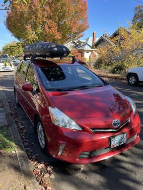 Red 2012 Toyota Prius v Three