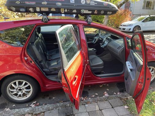 Red 2012 Toyota Prius v Three