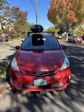 Red 2012 Toyota Prius v Three