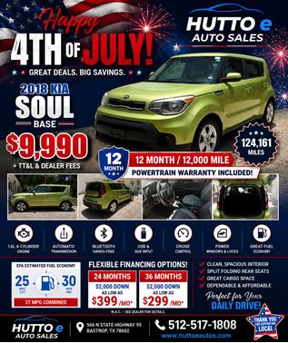 Green 2018 Kia Soul Base