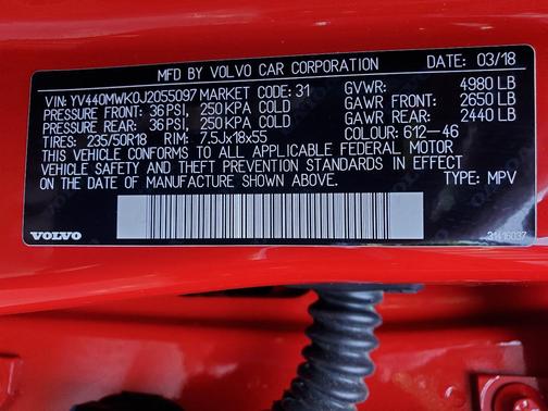 Red 2018 Volvo V60 Cross Country T5