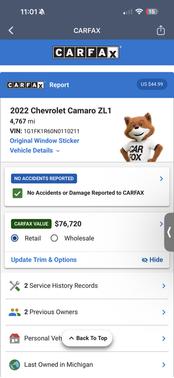 White 2022 Chevrolet Camaro ZL1