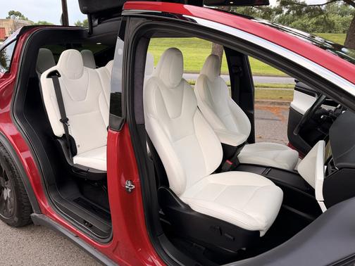 Red 2021 Tesla Model X Long Range Plus