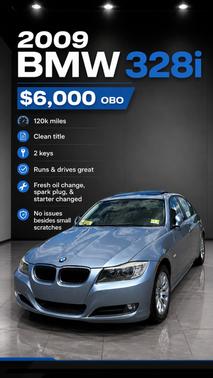 Blue 2009 BMW 328 i