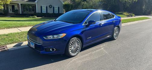 Blue 2014 Ford Fusion Hybrid Titanium
