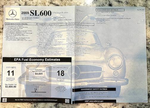 2009 Mercedes-Benz SL-Class SL600 Roadster