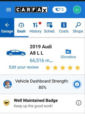 Black 2019 Audi A8 L 55