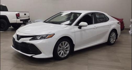 White 2019 Toyota Camry LE