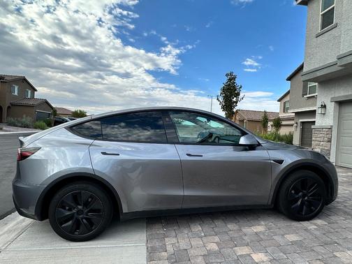 Silver 2025 Tesla Model Y Long Range RWD