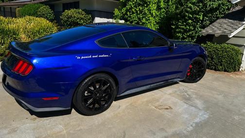 Blue 2015 Ford Mustang EcoBoost Premium