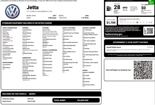 2021 Volkswagen Jetta 1.4T SE