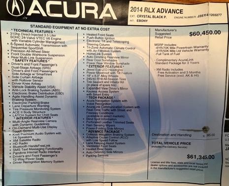 2014 Acura RLX Advance Package