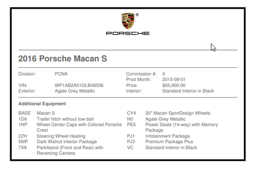 2016 Porsche Macan Macan S