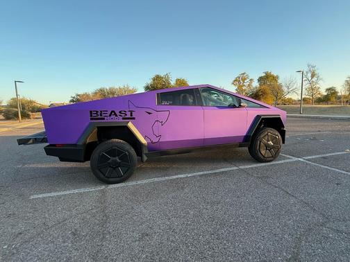 Purple 2024 Tesla Cybertruck Cyberbeast