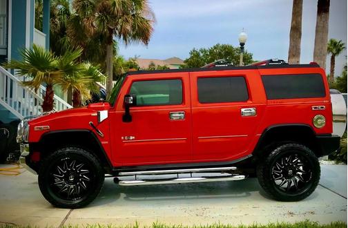 Red 2008 Hummer H2 Base