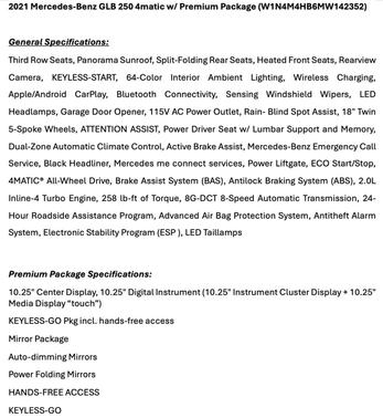 2021 Mercedes-Benz GLB 250 4MATIC