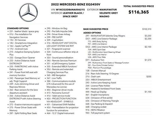 Gray 2022 Mercedes-Benz EQS 450+ Base