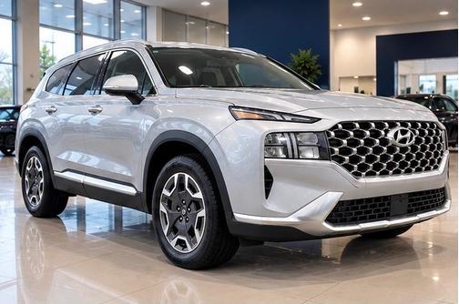 Silver 2021 Hyundai SANTA FE HEV Blue